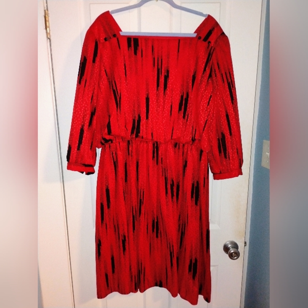 Elegant Red and Black Dress